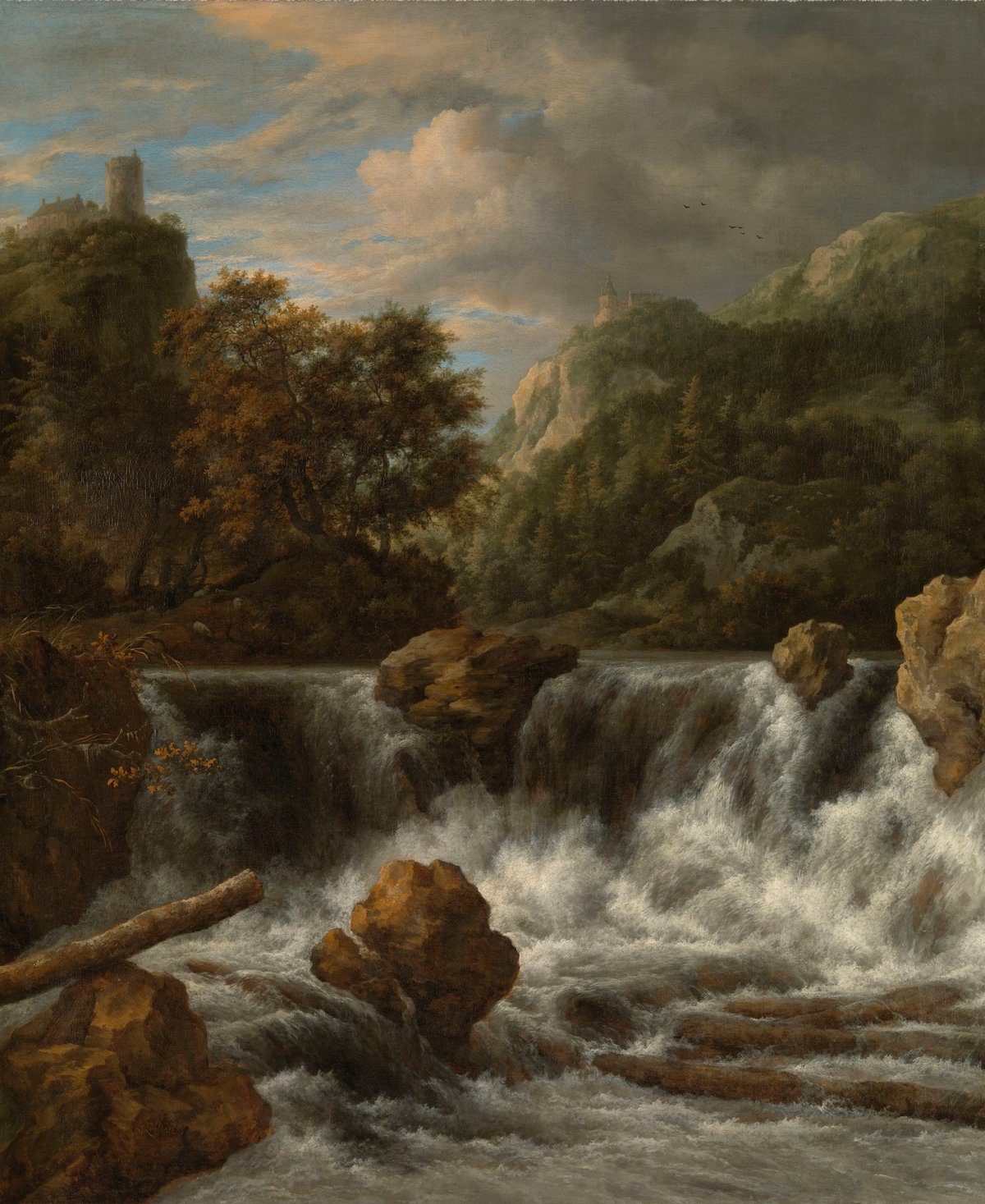 Mountain Landscape With Waterfall